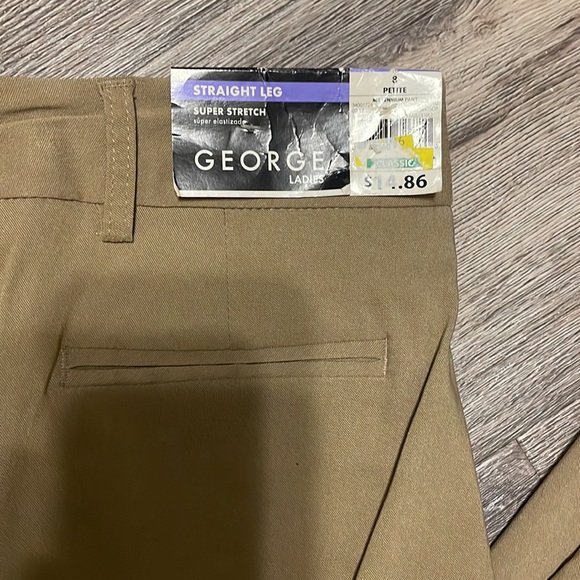 George Ladies Khaki Pants, Size 8 Petite, Straight Leg - Picture 5 of 6